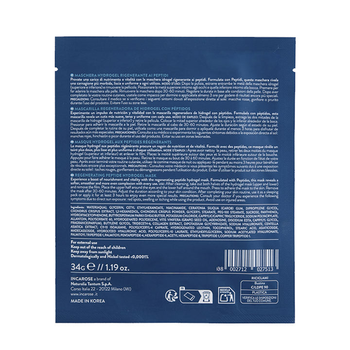 Maschera idrogel rigenerante ai peptidi